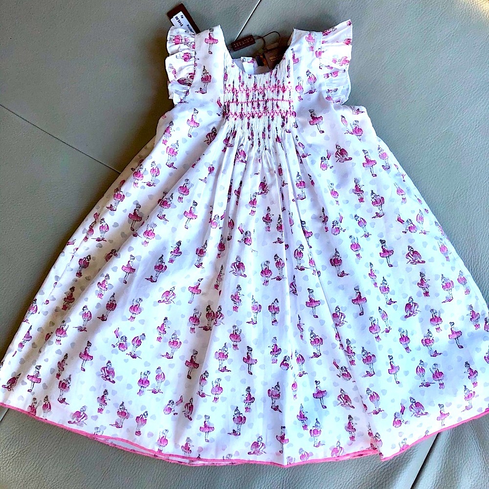 NEW Fleurisse boutique White dress boutique 4Y with ballerina images